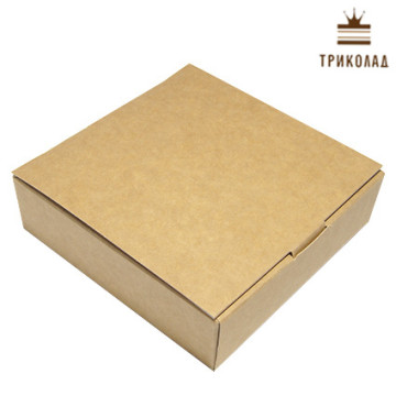 Коробка для 4 цукерок 11,2*11,2*3 см крафт, 3 шт