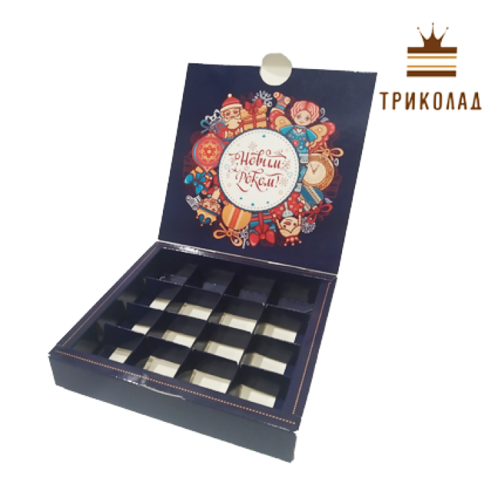 Коробка на 16 цукерок 185*185*30 мм, Коробка на 16 цукерок 185*185*30 мм,