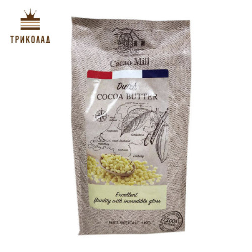 Какао - масло натуральне дезодороване в краплях Dutch, Olam Cocoa, 1 кг