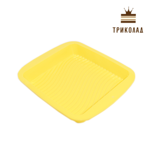 Форма силіконова для випічки «Прямокутна» рельєфне дно (22,5 * 19 см, h 3,5 см), Barb