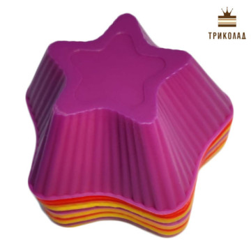Зірочка. Кекс (дно D45, верх D70, H30 мм). Силіконова форма, 1 шт.