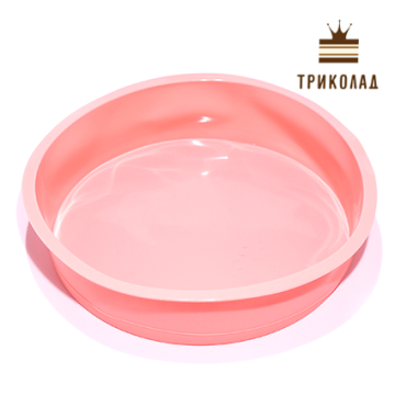 Форма силіконова кругла з бортиками d 24,5 см, h 3,8 см, гладке дно, Китай