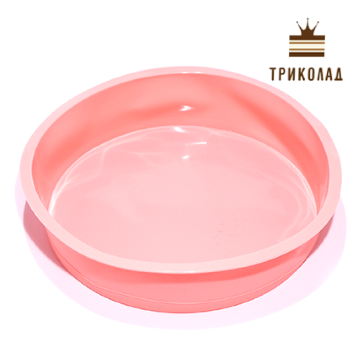Форма силіконова кругла з бортиками d 24,5 см, h 3,8 см, гладке дно, Китай Форма силіконова кругла з бортиками d 24,5 см, h 3,8 см, гладке дно, Китай