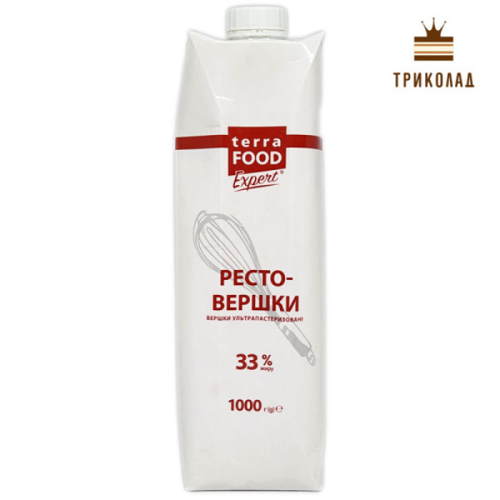 Вершки тваринні ультрапастеризовані Ресто-вершки Terra Food Expert 33% 1 л Вершки тваринні ультрапастеризовані Ресто-вершки Terra Food Expert 33% 1 л