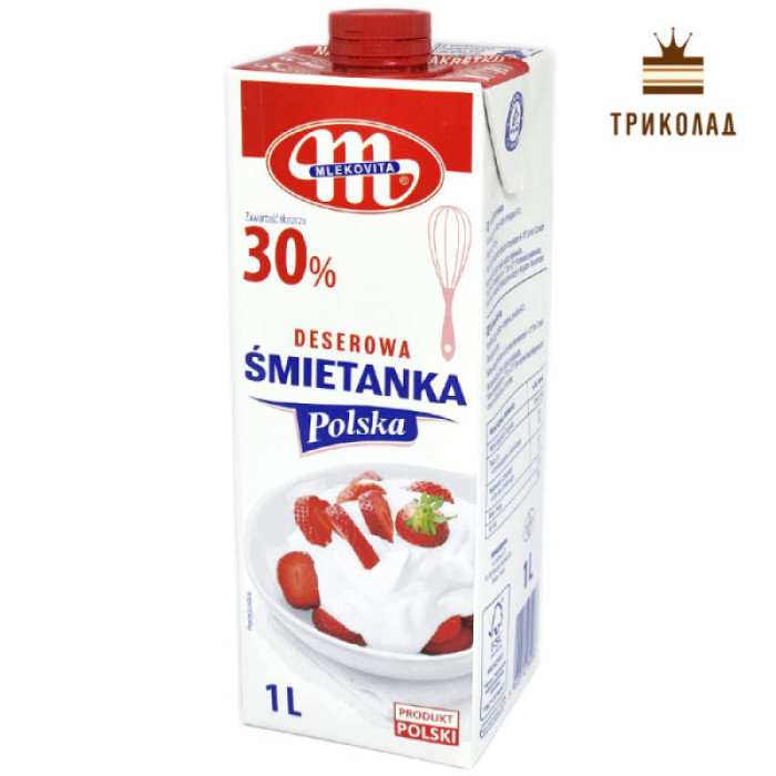 Вершки тваринні Deserowa Smietanka Mlekovita 30% 1 л Вершки тваринні Deserowa Smietanka Mlekovita 30% 1 л