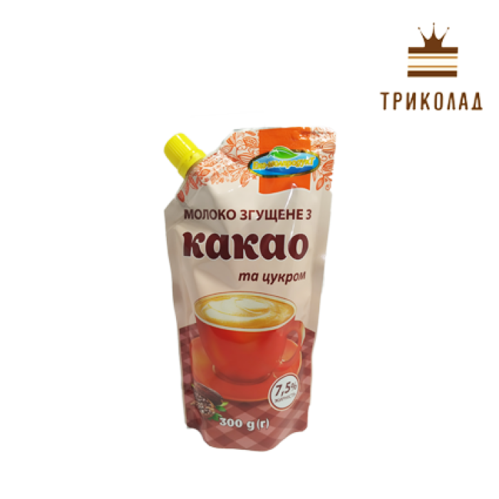 Згущене молоко з какао та цукром 7,5% (пакет), 300 г Згущене молоко з какао та цукром 7,5% (пакет), 300 г