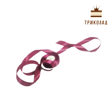 Стрічка атласна баклажанова 25 мм, 23 метри