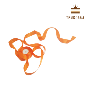 Стрічка атласна неонова-помаранчева 25 мм, 23 метри
