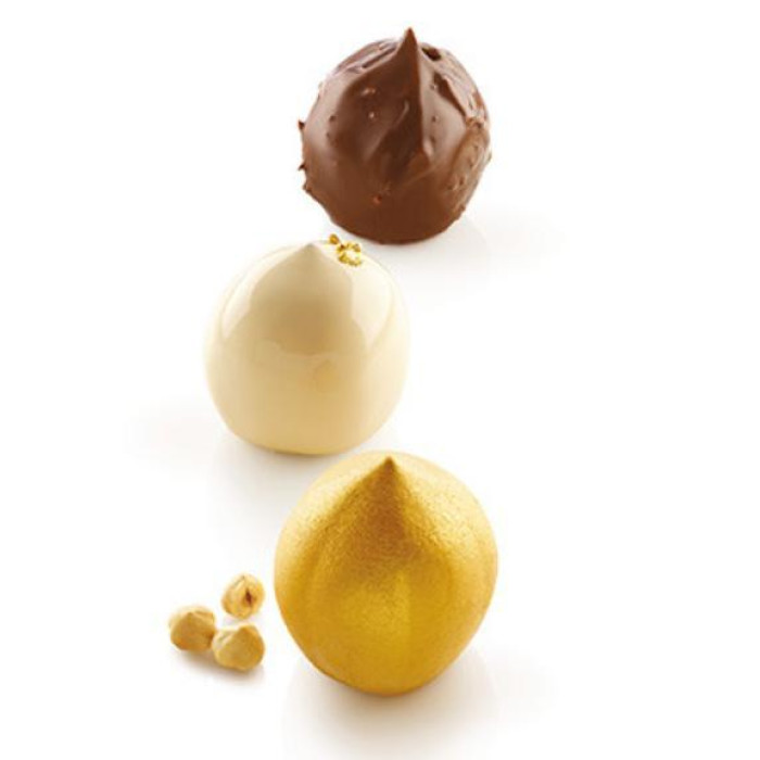 Форма силіконова NOCCIOLA125 (59*59, h 62 mm+трей), Silikomart Форма силіконова NOCCIOLA125 (59*59, h 62 mm+трей), Silikomart