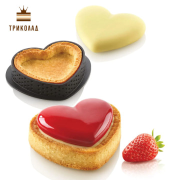 Набір Kit Tarte Rіng Amore (1 силіконова форма + 8 бортиків сердець) Silikomart, Італія