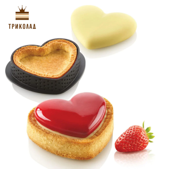 Набір Kit Tarte Rіng Amore (1 силіконова форма + 8 бортиків сердець) Silikomart, Італія Набір Kit Tarte Rіng Amore (1 силіконова форма + 8 бортиків сердець) Silikomart, Італія