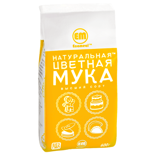 Жовта натуральна мука, вищий сорт, 600 г