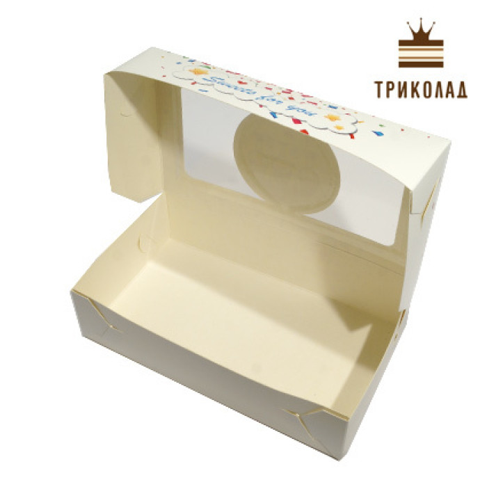 Коробка для макарунів, печива, зефіру, 20*11,5*5 см., 