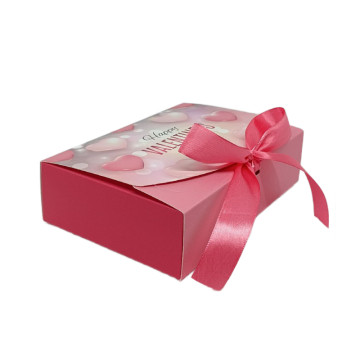 Коробка стильна міні зі стрічкою Happy Valentine*s day 195*130*50 мм WP, 1 шт