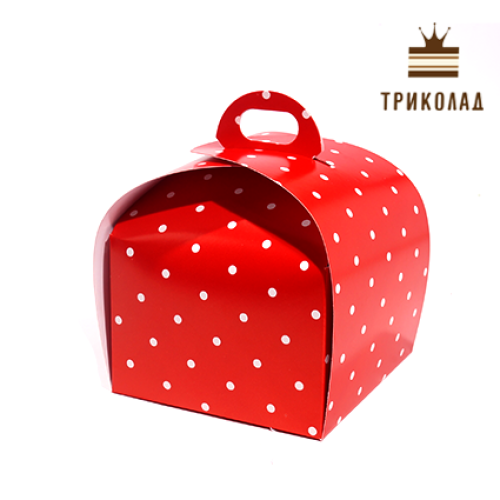 Коробка Скринька червона в горошок 11*11*11 см, 3 шт.