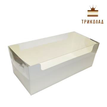 Коробка для рулету, біла з прозорою кришкою 330х150х120 мм, Cbox, 3 шт