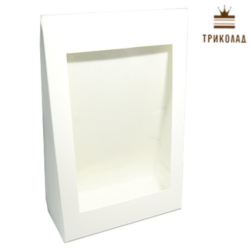 Коробка-сумка біла, трикутник, 16*25*8 см., 3 шт.