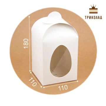 Коробка біла 180 х 110 х 110 мм Великодня з вікном (M0042-o2) набір 3 шт.