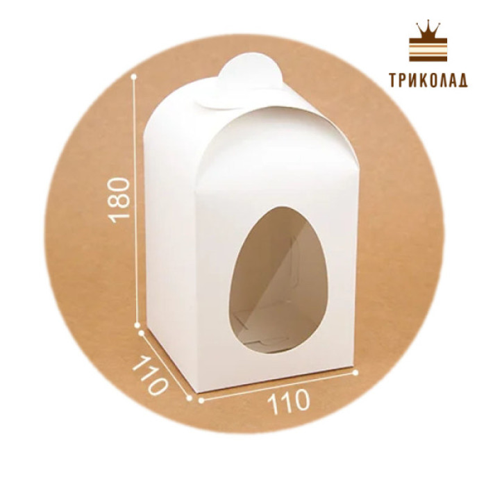 Коробка біла 180 х 110 х 110 мм Великодня з вікном (M0042-o2) набір 3 шт. Коробка біла 180 х 110 х 110 мм Великодня з вікном (M0042-o2) набір 3 шт.