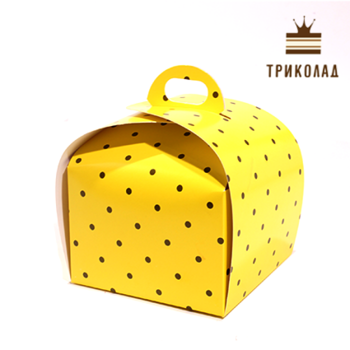 Коробка Скринька жовта в горох 11*11*11 см, 3 шт. Коробка Скринька жовта в горох 11*11*11 см, 3 шт.