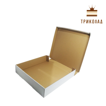 Коробка для тістечок біла 267*267*55 мм, 3 шт