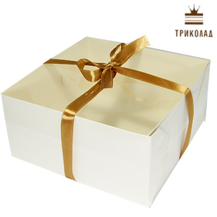 Коробка подарункова, 16*16*8 см. біла з прозорою кришкою, 3 шт. Коробка подарункова, 16*16*8 см. біла з прозорою кришкою, 3 шт.