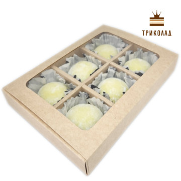 Крафт коробка для моті 155 x 215 x h35 на 6 чарунок 60 х 60 х h30, VP, Україна, набір 3 шт.