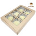 Крафт коробка для моті 155 x 215 x h35 на 6 чарунок 60 х 60 х h30, VP, Україна, набір 3 шт.