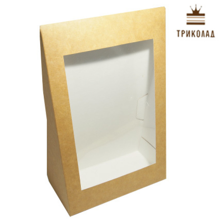 Коробка-сумка крафт, трикутник, 16*25*8 см., 3 шт.