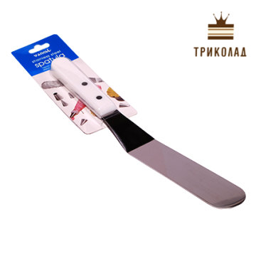 Шпатель з вигином, довжина робочої поверхні 19 см, біла ручка, Китай, 1 шт