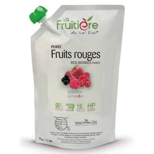 Пастеризоване пюре з червоних ягід La Fruitiere дойпак 1 кг
