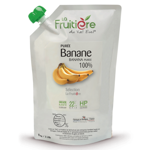 Пастеризоване пюре банана La Fruitiere дойпак 1 кг