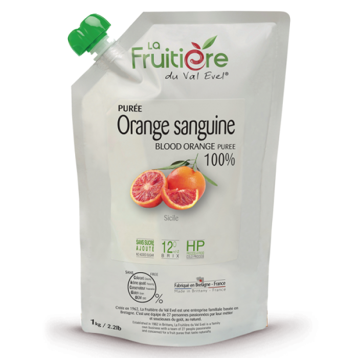 Пастеризоване пюре червоного апельсина La Fruitiere дойпак 1 кг