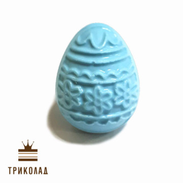 Блакитне яйце велике 4 х 3 см. Декор кондитерський. 1 шт.