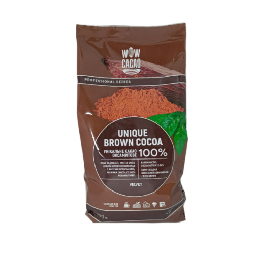Какао-порошок натуральний алкалізований 22-24%, Unique Brown WOW CACAO 100%, 1 кг