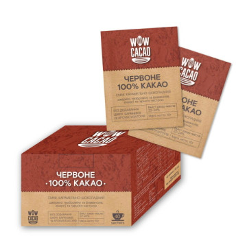 Червоне 100% какао, Wow Cacao, Україна, 10 г саше, 1 шт.