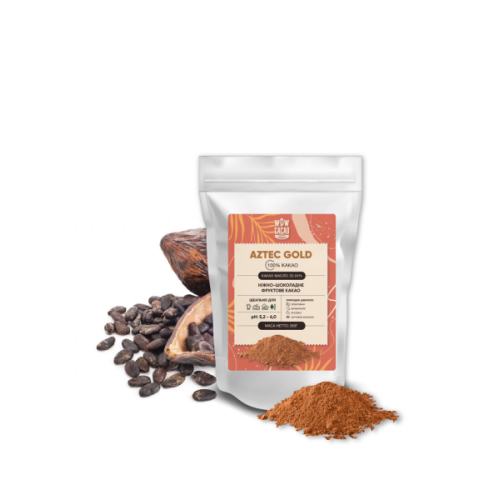 Какао порошок AZTEC GOLD TM WOW Cacao натуральний неалкалізований (22-24% какао-масла), 250г