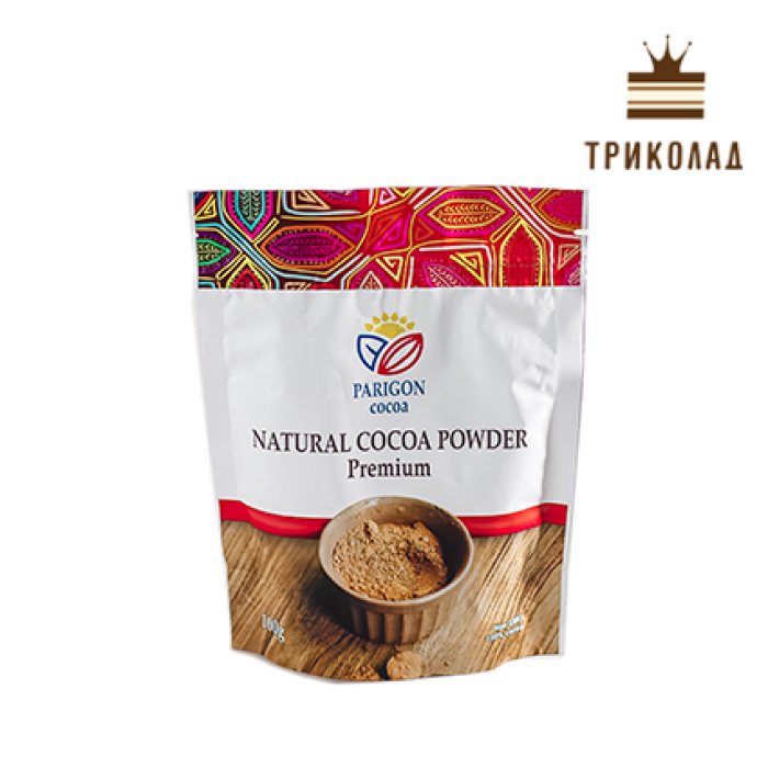 Какао порошок натуральний, Преміум 10/12%, Parigon Cocoa (фірмове пакування) 100 г