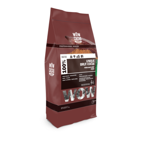 Какао порошок UNIQUE BRUT WOW Cacao алкалізований (20-22% какао-олії), 1 кг