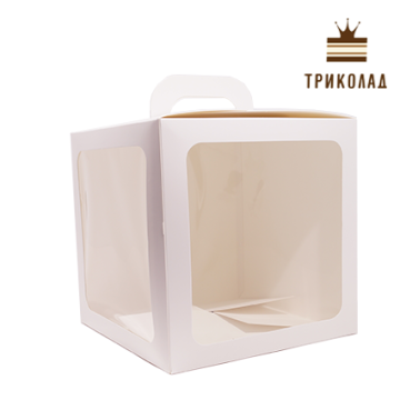 Коробка для пряникового будиночка 210*210*210 мм, біла, LR, 3 шт.