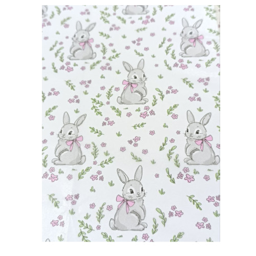 Папір тишью Кролик з бантиком 50*35 см, 5 шт