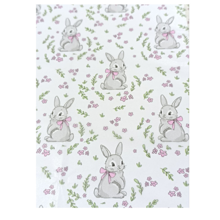 Папір тишью Кролик з бантиком 50*35 см, 5 шт