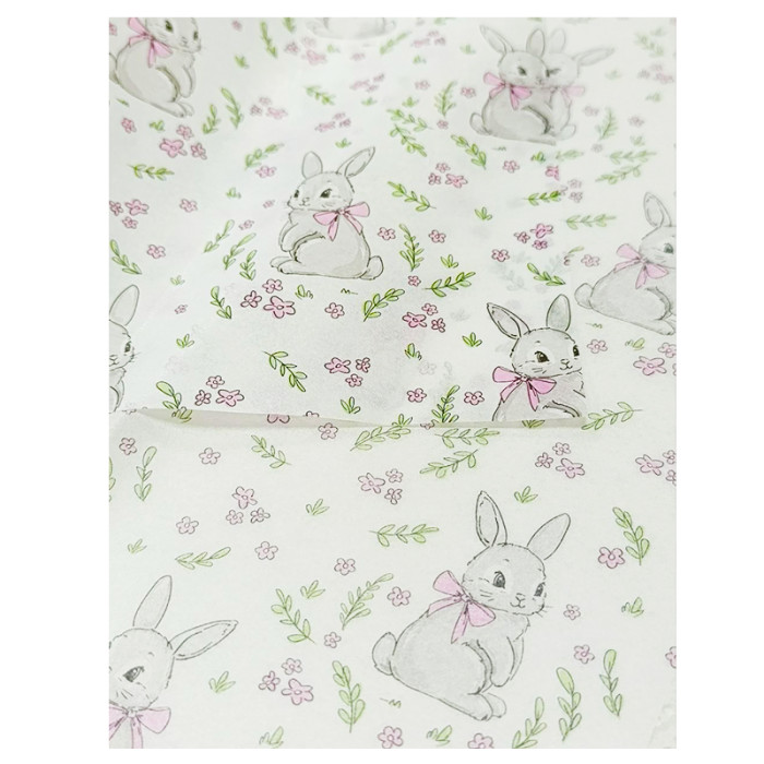 Папір тишью Кролик з бантиком 50*35 см, 5 шт