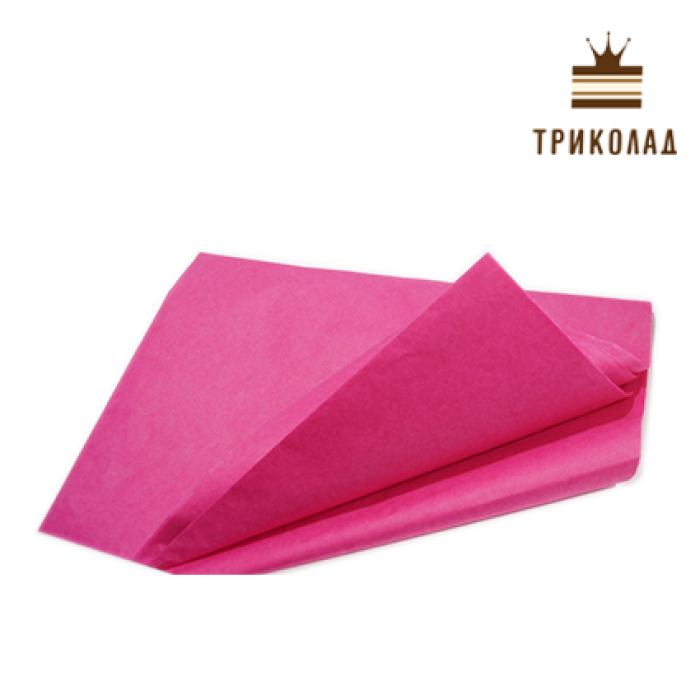 Папір тишью світло-малиновий, 75*50 см, 5 шт.