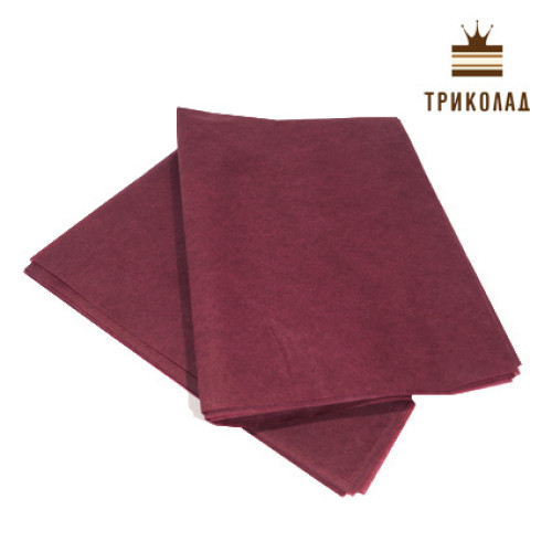 Папір тишью, колір марсалу, 75*50 см, 5 шт.