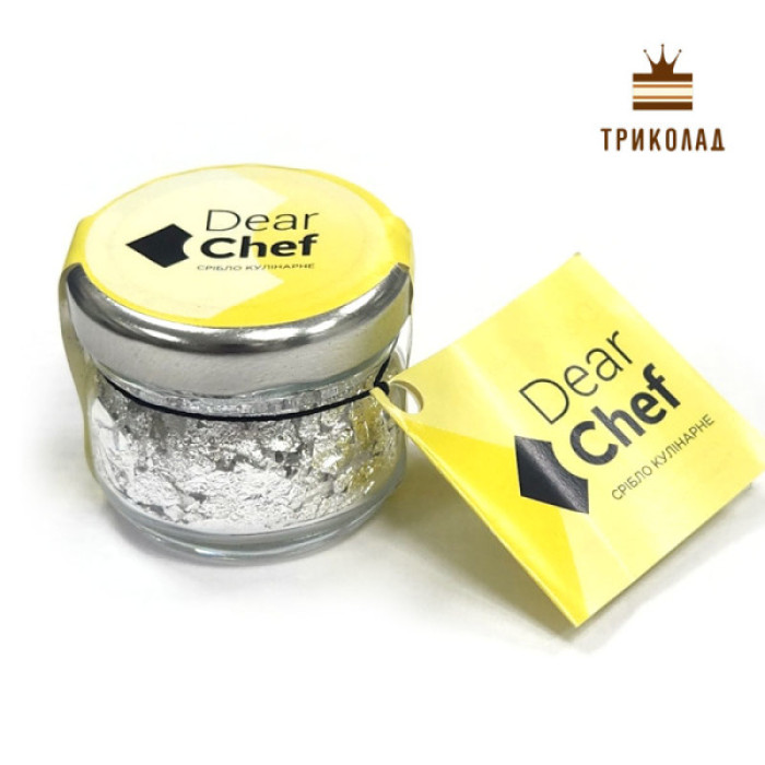 Харчове срібло фракційне 5 - 7 мм кулінарне 0,25 г ТМ Dear Chef, Україна Харчове срібло фракційне 5 - 7 мм кулінарне 0,25 г ТМ Dear Chef, Україна