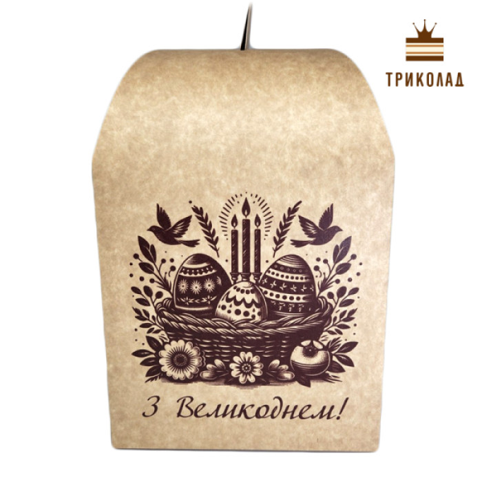 Коробка під паску Купол крафт з вікном (З Великоднем!) 160 х 160 х 240 мм Коробка під паску Купол крафт з вікном (З Великоднем!) 160 х 160 х 240 мм