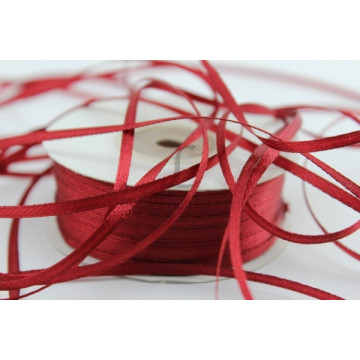 Стрічка атласна бордо 3 мм, 50 метрів