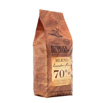 Шоколад темний Republica del Cacao Dark Peru 70%,  2,5 кг