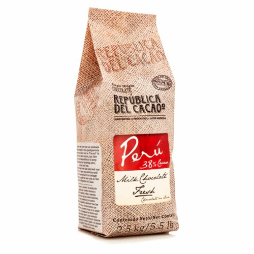 Шоколад молочний Republica del Cacao Milk Peru 38% , 2,5 кг